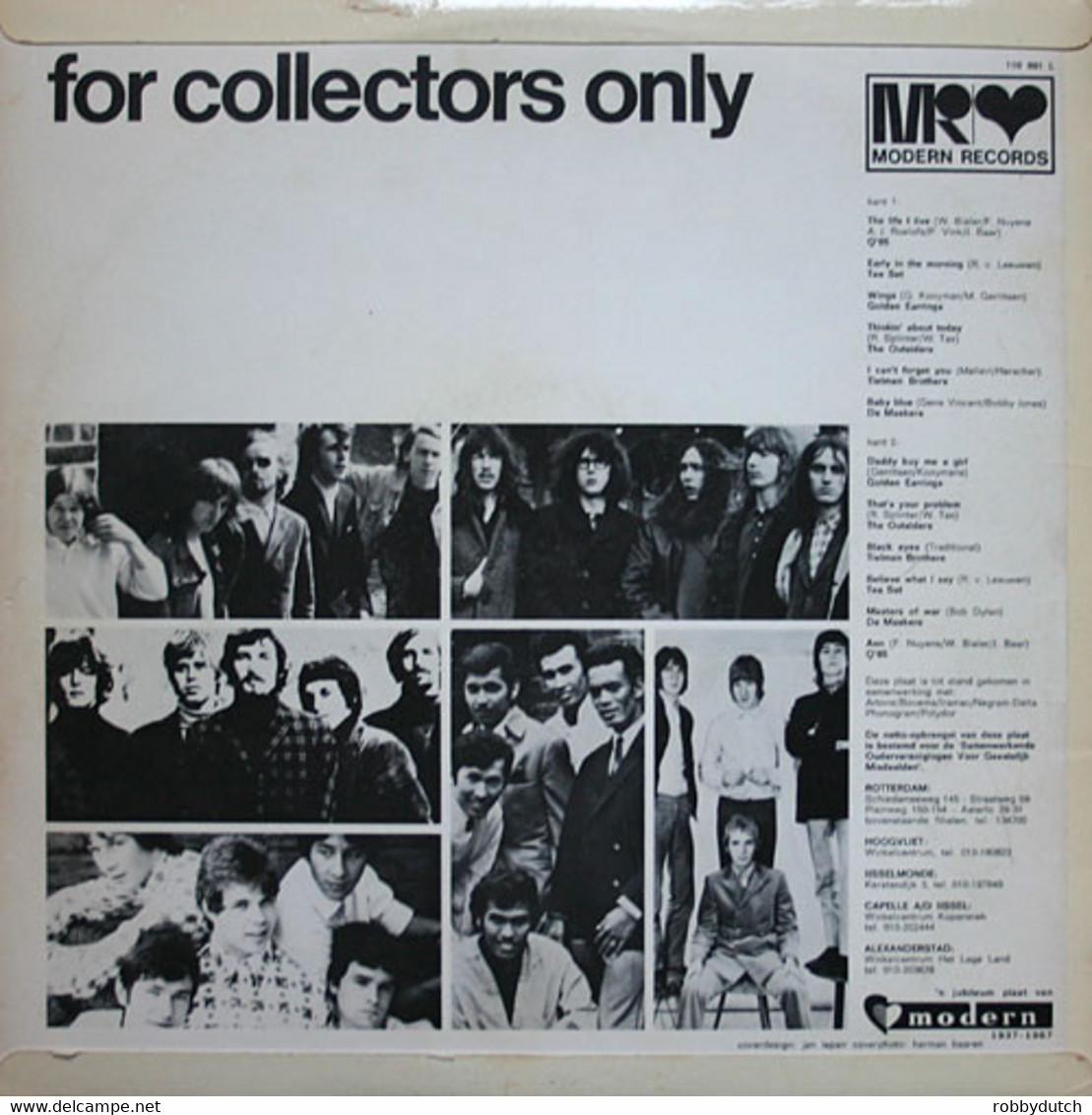 * LP *  FOR COLLECTORS ONLY - Q65 / OUTSIDERS / MASKERS / GOLDEN EARRINGS / TEE-SET A.o. - Compilaties