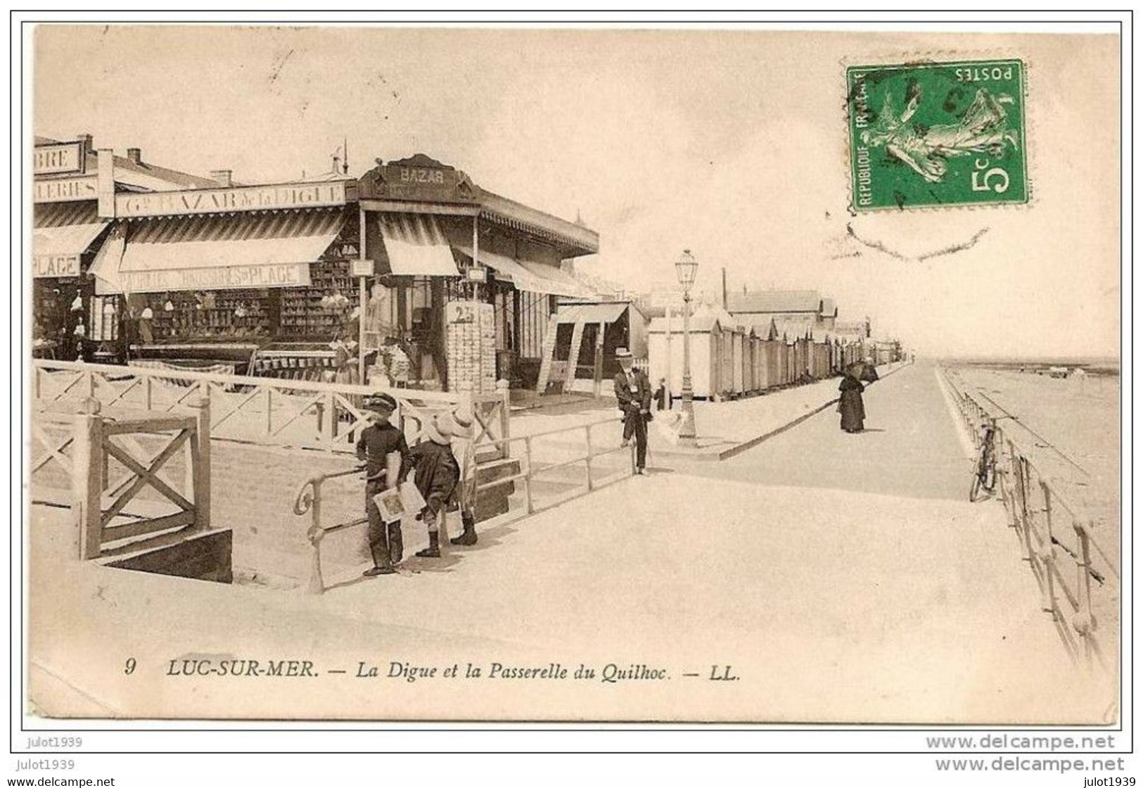 LUC  SUR  MER ..-- 14 . CALVADOS ..-- Vente CARTES POSTALES . Passerelle Du Quilhoc . 1913 Vers MEZIERES . - Luc Sur Mer