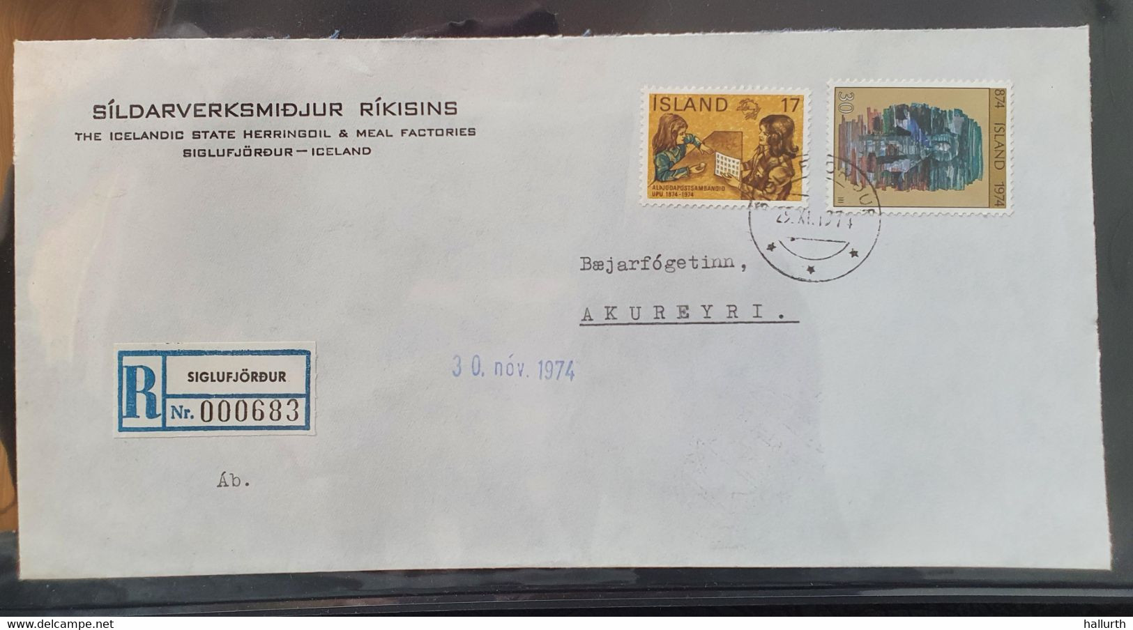 Iceland , Registered Cover From Siglufjörður,  #2200074 - Cartas & Documentos