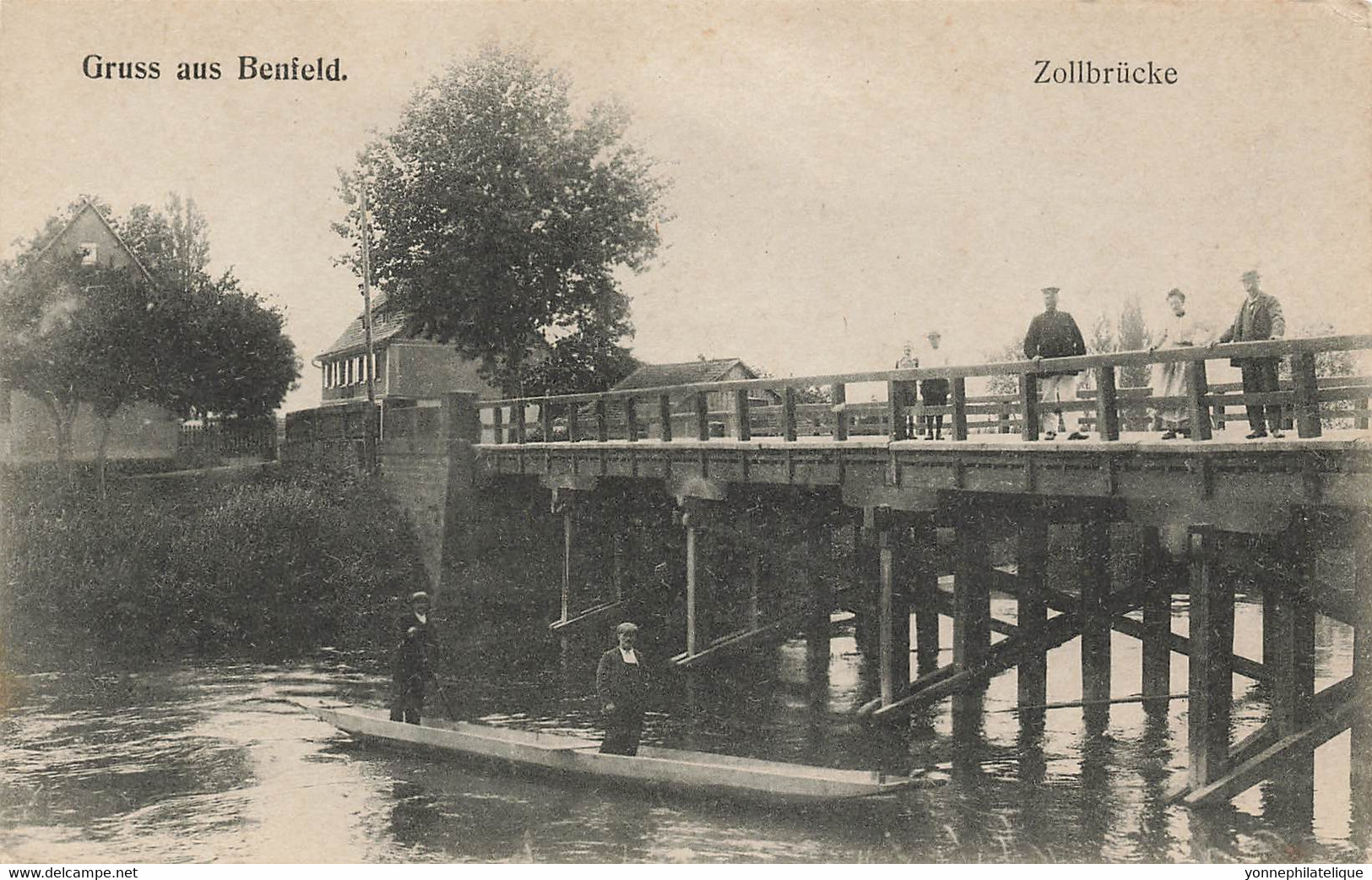 67 - BAS-RHIN - BENFELD - Pont Douanier - Animation, Barque - Superbe (10050) - Benfeld