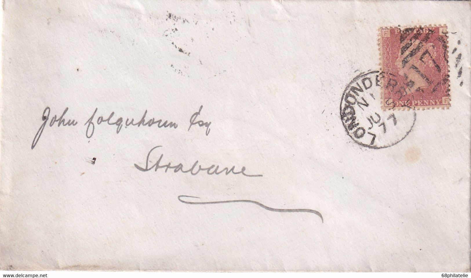 GRANDE-BRETAGNE  1877 LETTRE DE LONDONDERRY - Lettres & Documents