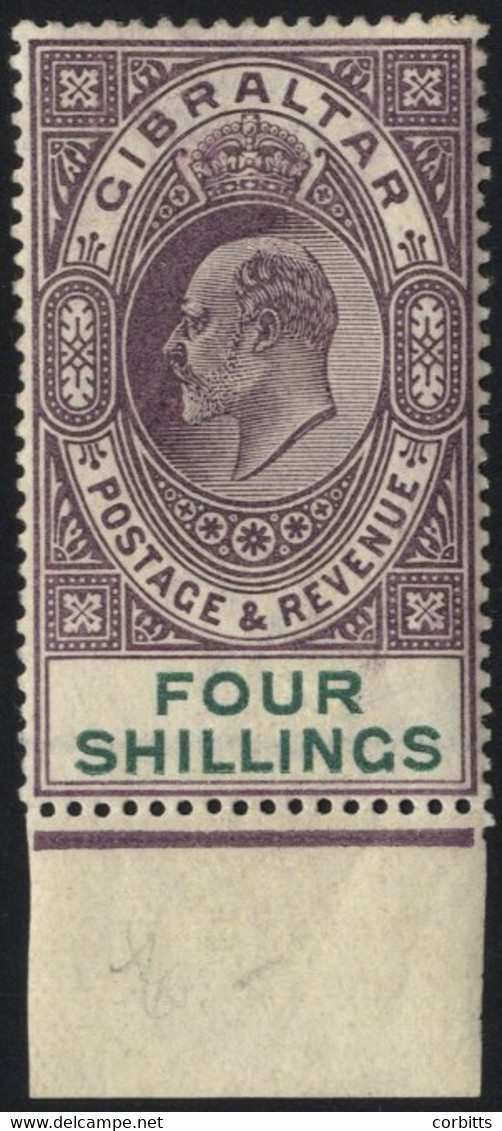 1904-08 CCA 4s Dull Purple & Green, Lower Marginal M Lightly Toned Example. SG.53, Cat. £150 - Otros & Sin Clasificación