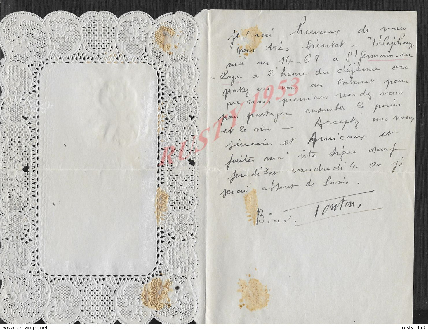 LETTRE TYPE CANIVET DECOUPI FLEURS MUGUET DE 1952 LIRE PARLE DE SAINT GERMAIN EN LAYE : - Flowers