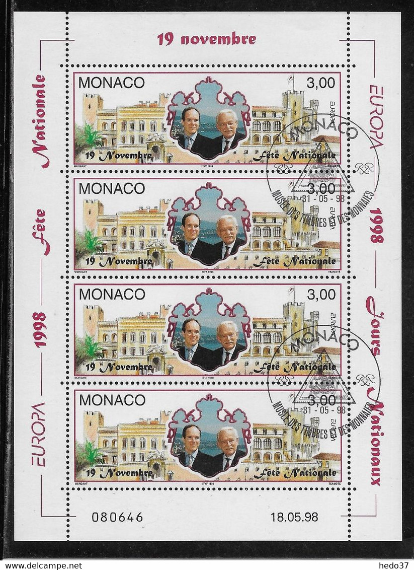 Monaco N°2153 - Feuillet - Oblitéré - TB - Usati