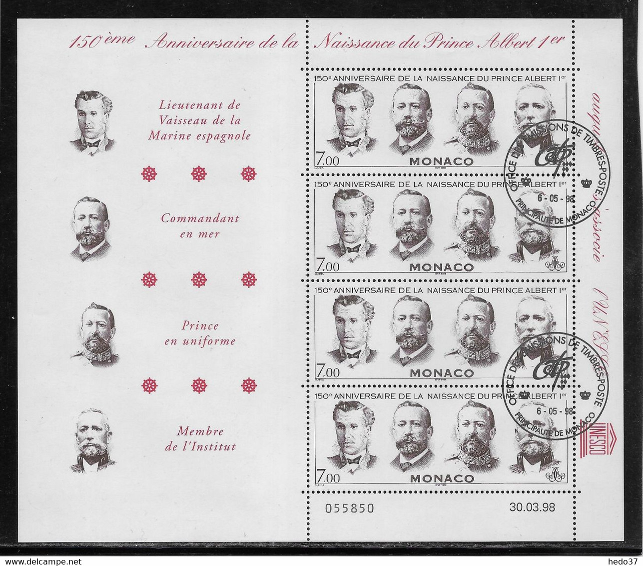 Monaco N°2154 - Feuillet - Oblitéré - TB - Used Stamps