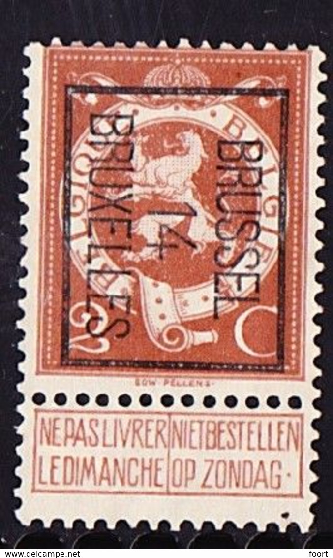 Brussel 1914 Typo Nr. 50B - Typo Precancels 1912-14 (Lion)