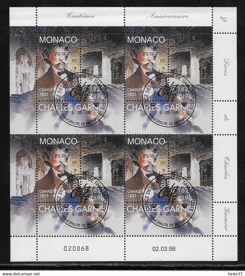 Monaco N°2156 - Feuillet - Oblitéré - TB - Used Stamps