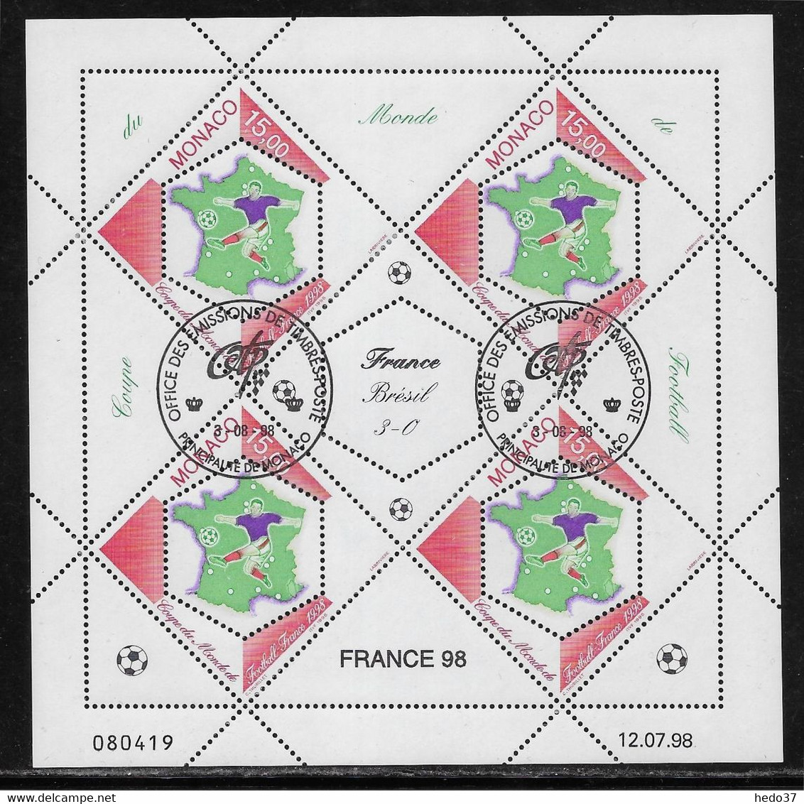 Monaco N°2163 - Feuillet - Oblitéré - TB - Used Stamps