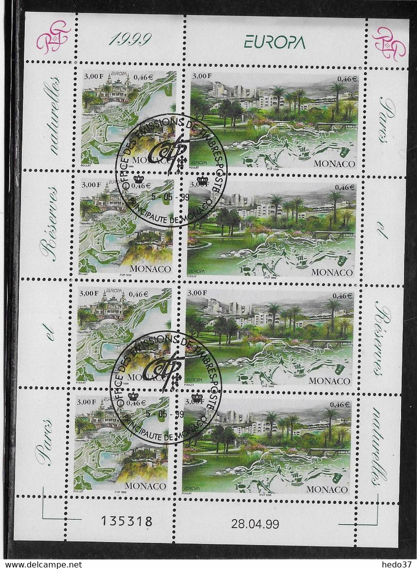 Monaco N°2203/2204 - Feuillet - Oblitéré - TB - Used Stamps