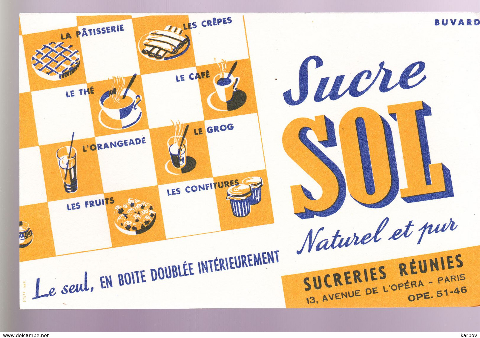 BUVARDS - SUCRE SOL - Sucreries & Gâteaux