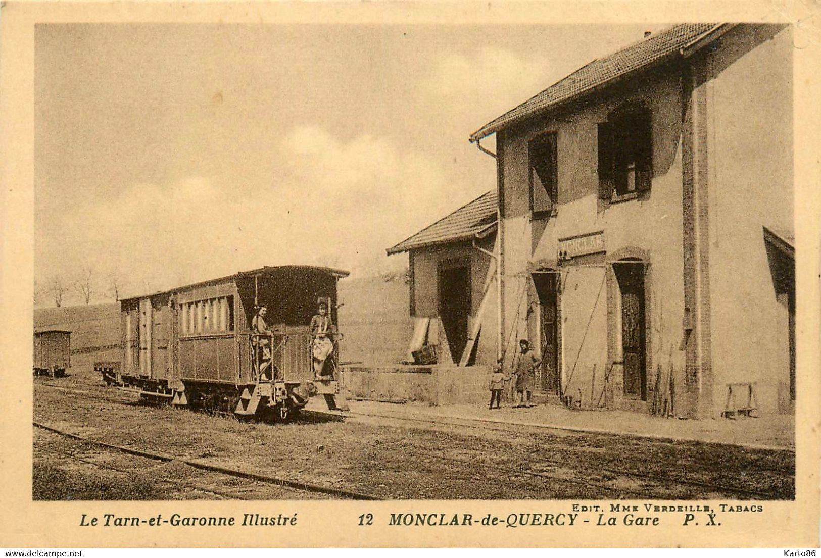 Monclar De Quercy * Vue Sur La Gare Du Village * Ligne Chemin De Fer * Wagons - Montclar De Quercy