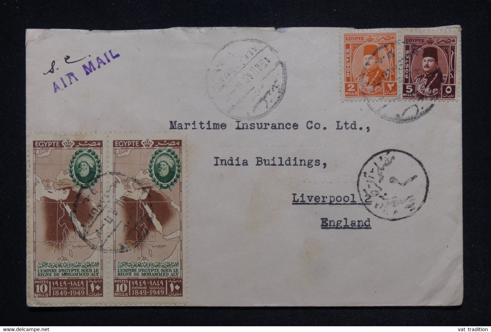 EGYPTE - Enveloppe De Alexandrie Pour Liverpool En 1949 - L 118697 - Briefe U. Dokumente