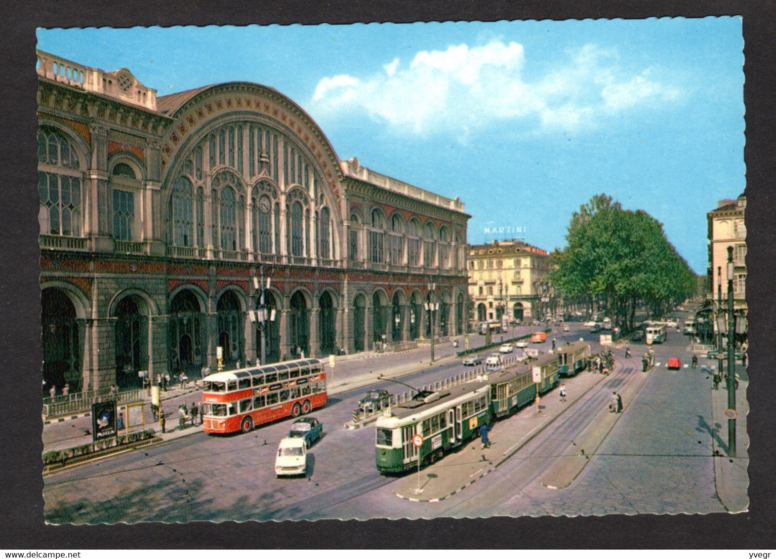 Italie - TURIN - La Gare De Porta Nuova Et Boulevard Vittorio Emanuele II (Ediz Sacat N°189) Bus , Tramway - Stazione Porta Nuova