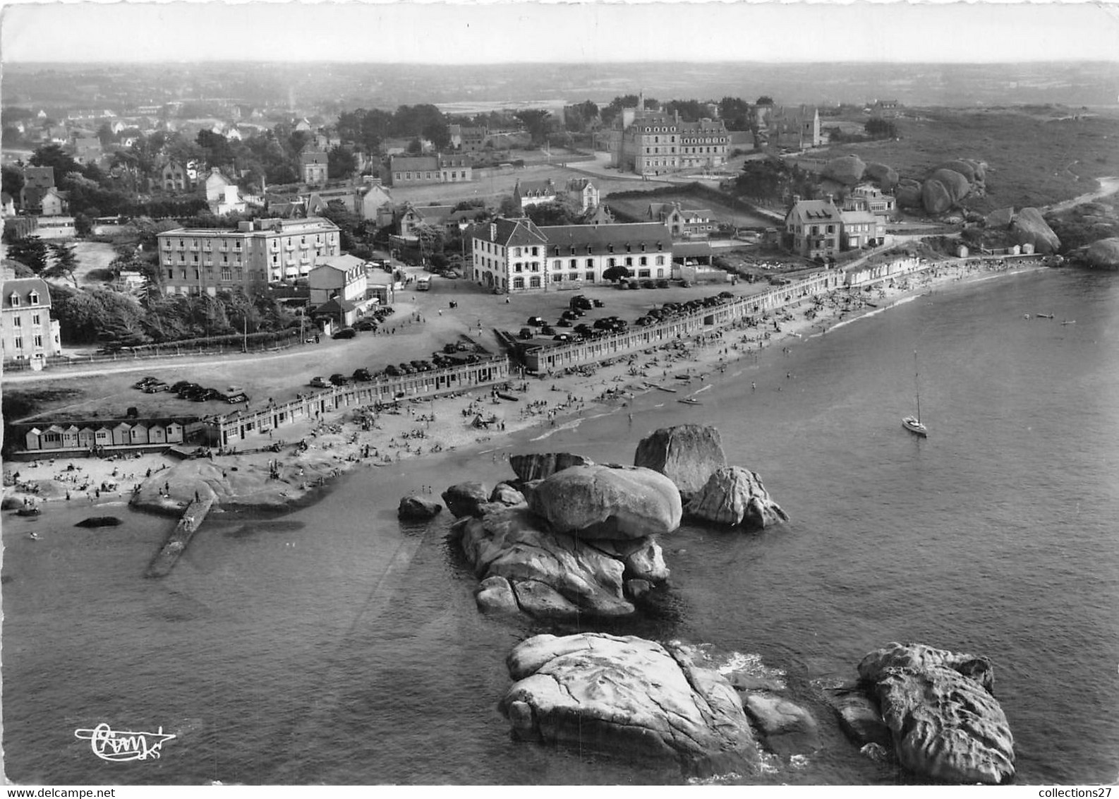 22-TREGASTEL- PLAGE PRINCIPALE VUE AERIENNE - Trégastel