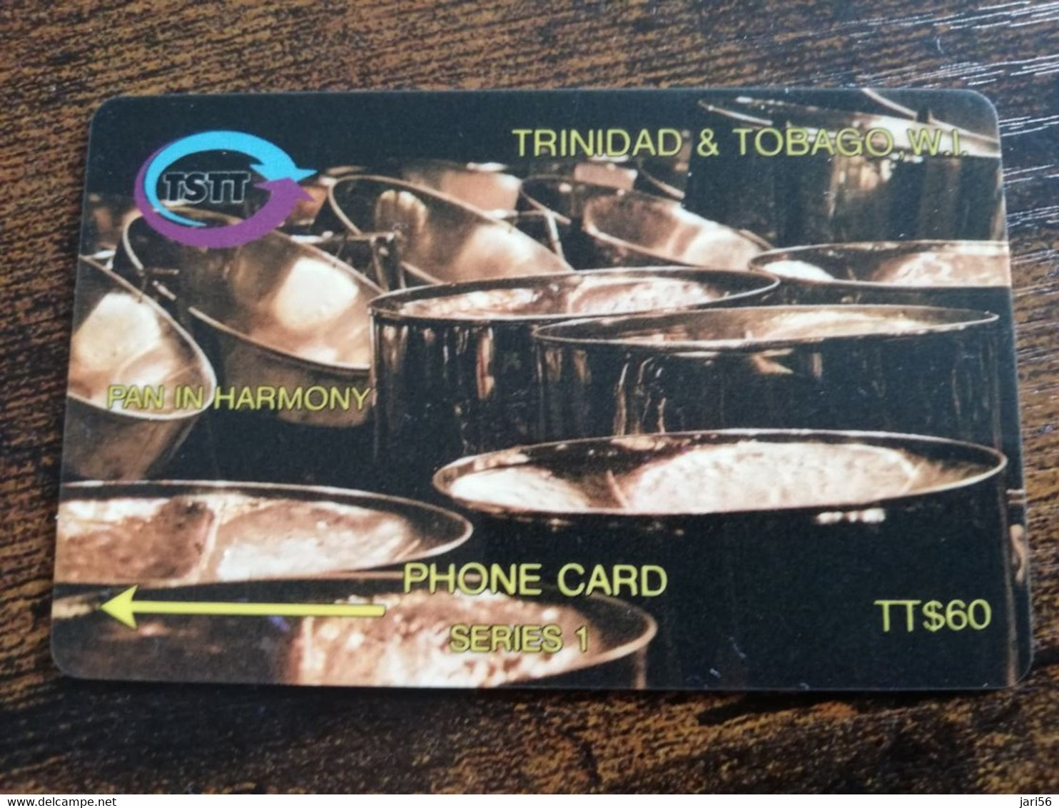 TRINIDAD & TOBAGO  GPT CARD    $60,-  NO SERIE NR/ DUMMY /BLANCO BACK  PAN IN HARMONY     Fine  Card        ** 9195** - Trinidad & Tobago