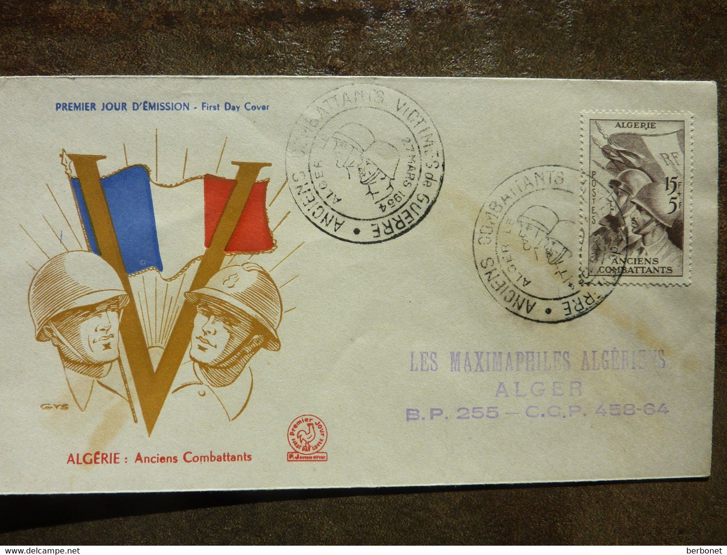 1954 FDC  Anciens Combattants   Y&T = 309     TBE - FDC