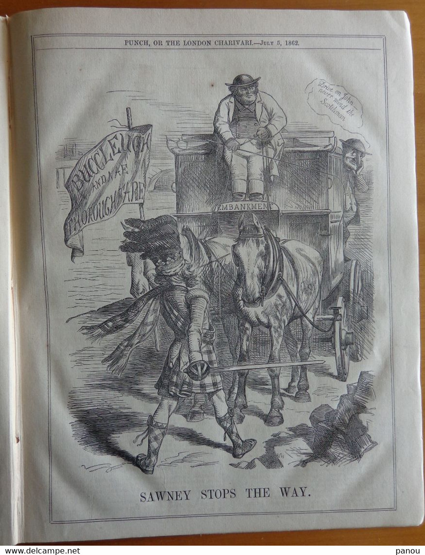 Punch, Or The London Charivari Vol XLIII - JULY 5, 1862 - Magazine 10 Pages SAWNEY STOPS THE WAY - Andere & Zonder Classificatie
