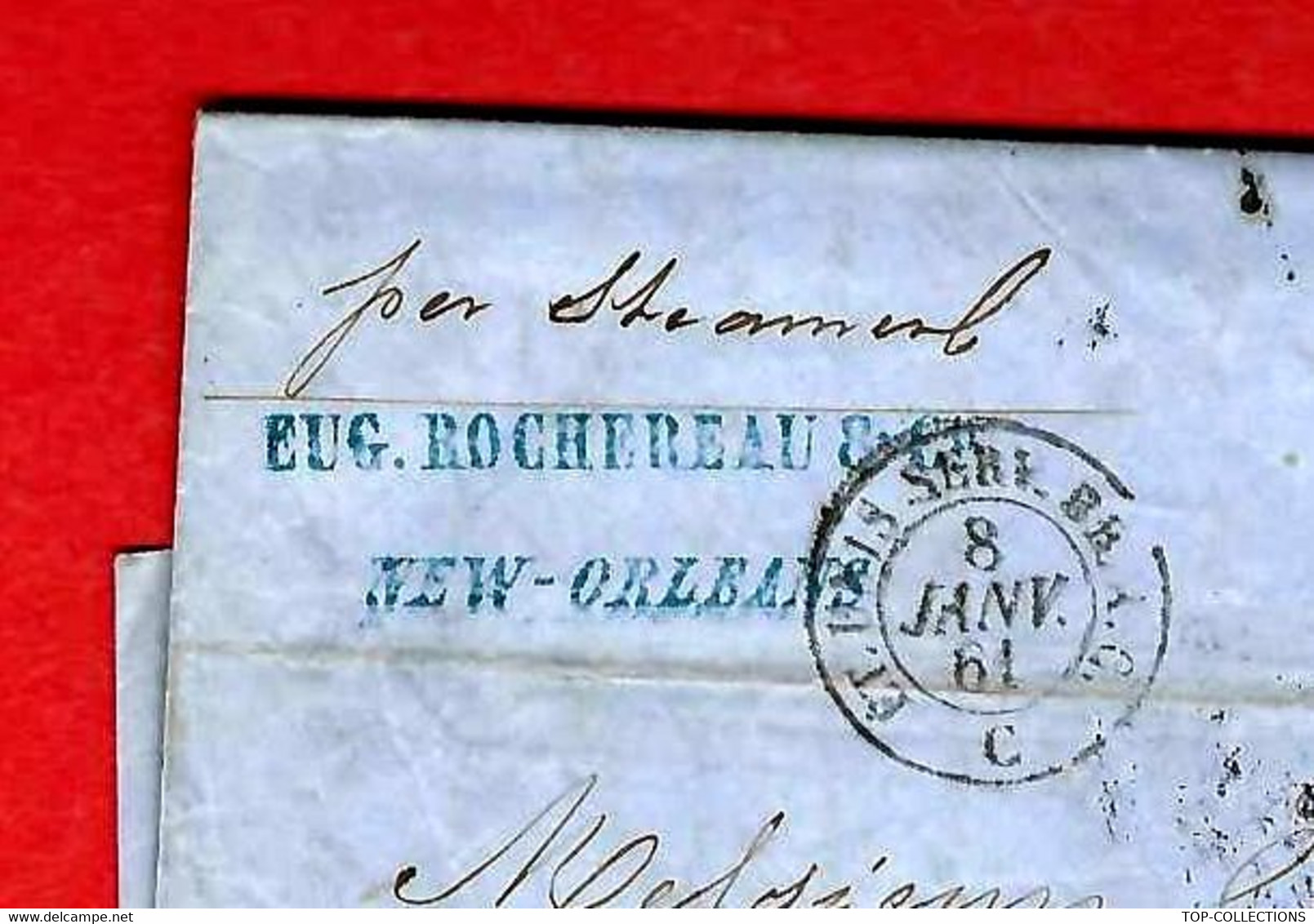 1861 ETATS UNIS Rochereau Banque à New  Orléans Amérique => France Bordeaux Barkhausen Allemagne Vins Chateau Lafitte - Otros & Sin Clasificación