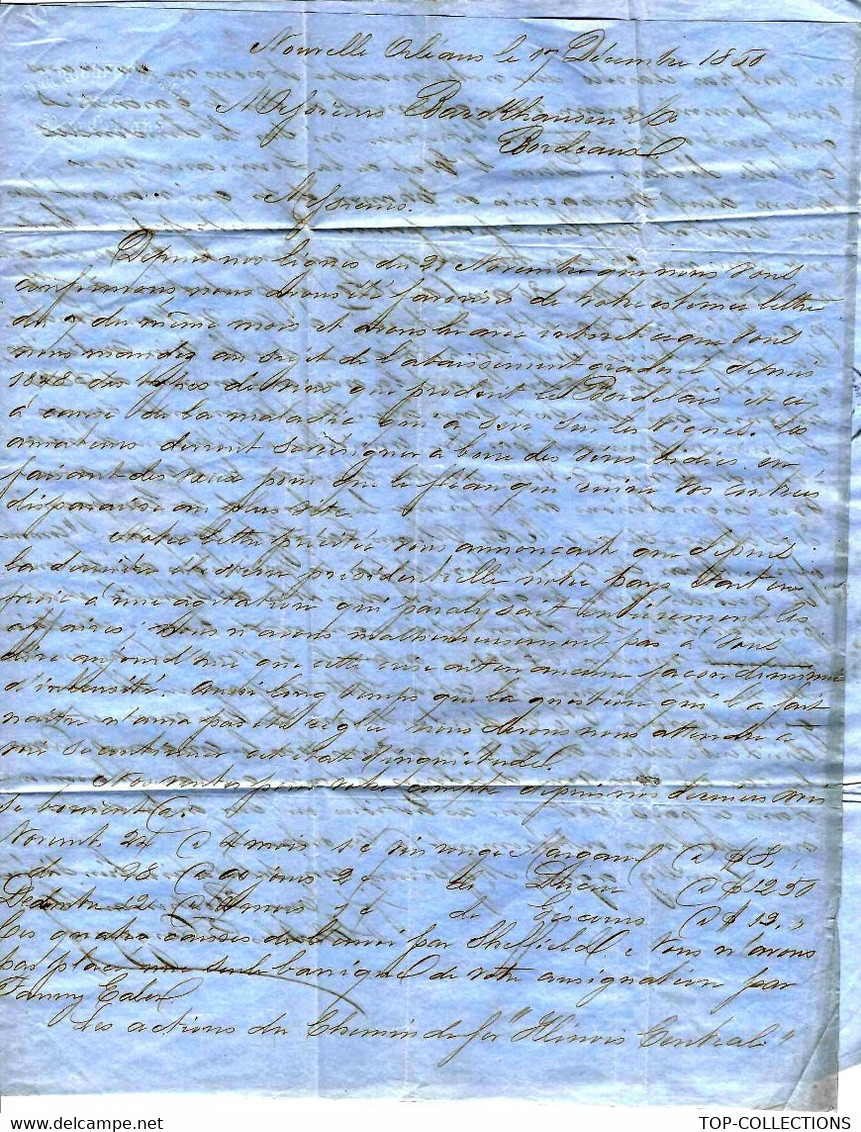 1861 ETATS UNIS Rochereau Banque à New  Orléans Amérique => France Bordeaux Barkhausen Allemagne Vins Chateau Lafitte - Other & Unclassified