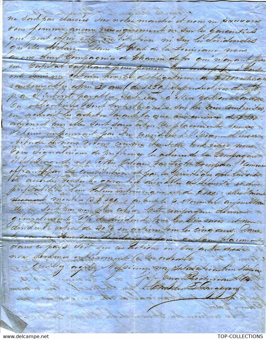 1861 ETATS UNIS Rochereau Banque à New  Orléans Amérique => France Bordeaux Barkhausen Allemagne Vins Chateau Lafitte - Otros & Sin Clasificación