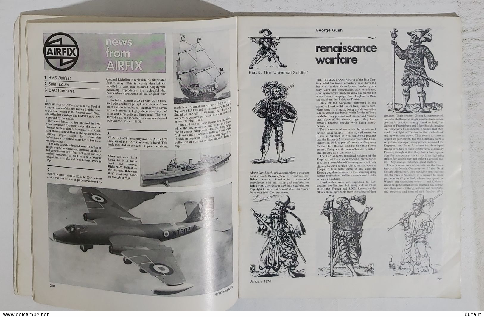 43056 Rivista Modellismo Airfix Magazine 01/1974 - P38 Lightning - Matilda Baron - Bastelspass