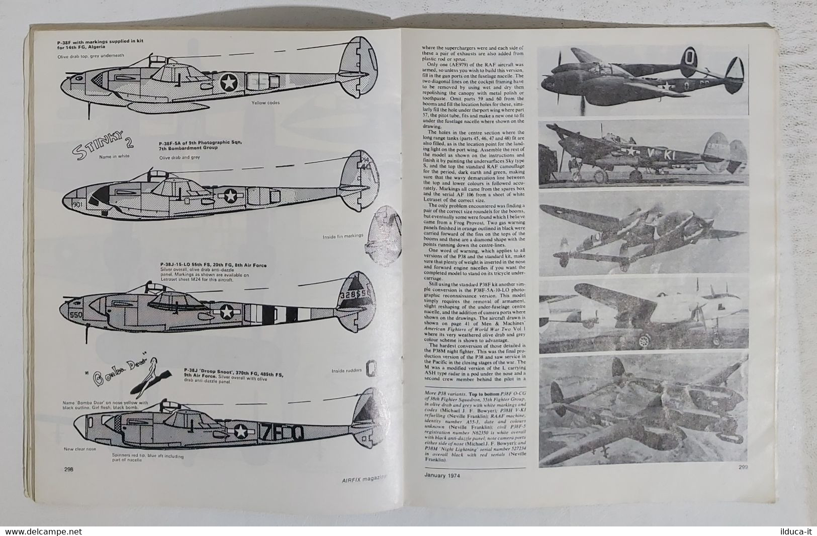 43056 Rivista Modellismo Airfix Magazine 01/1974 - P38 Lightning - Matilda Baron - Crafts