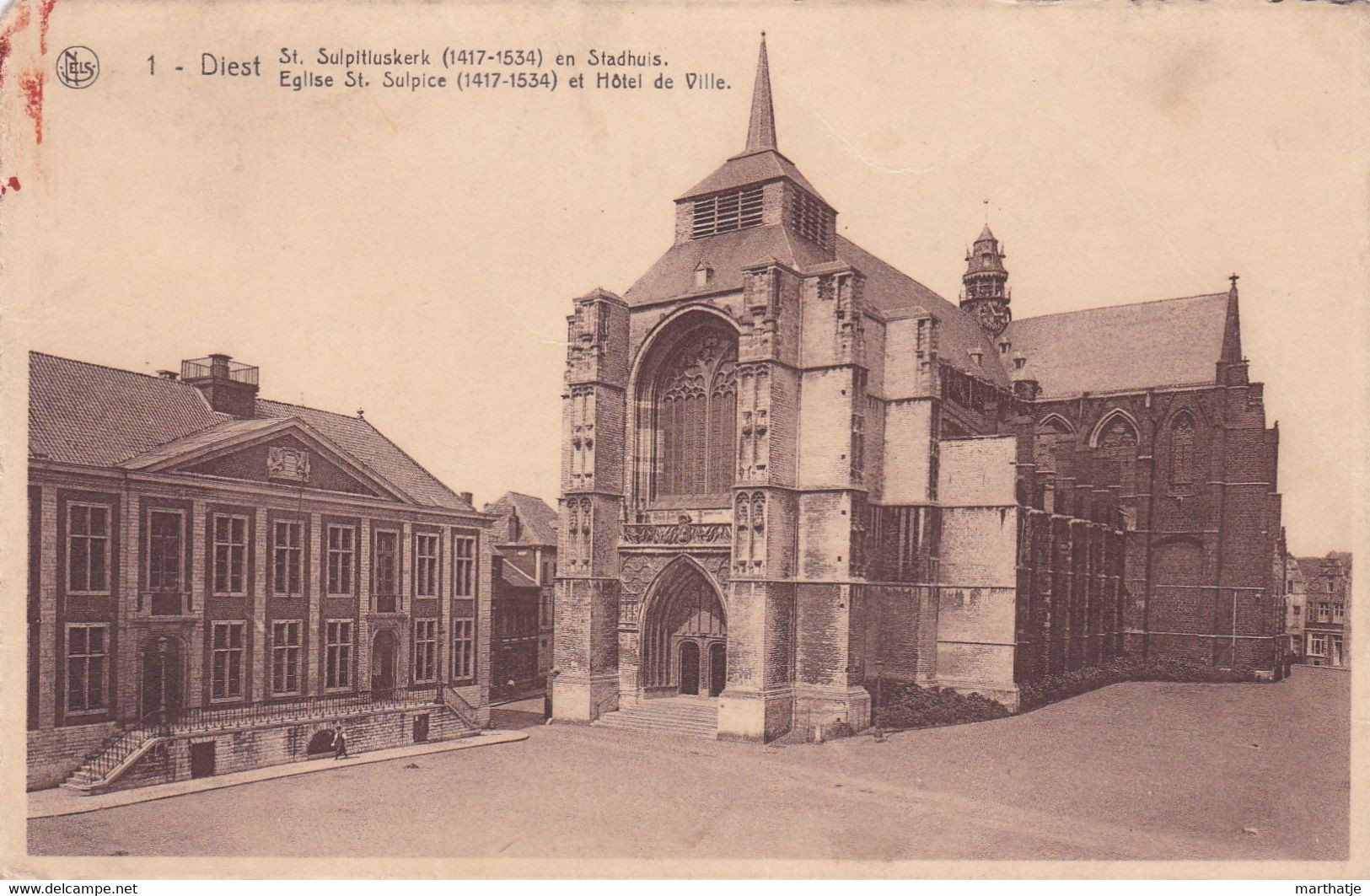 1 - Diest - St. Sulpitiuskerk (1417-1534) En Stadhuis - Eglise St. Sulpice (1417-1534) Et Hôtel De Ville - Diest