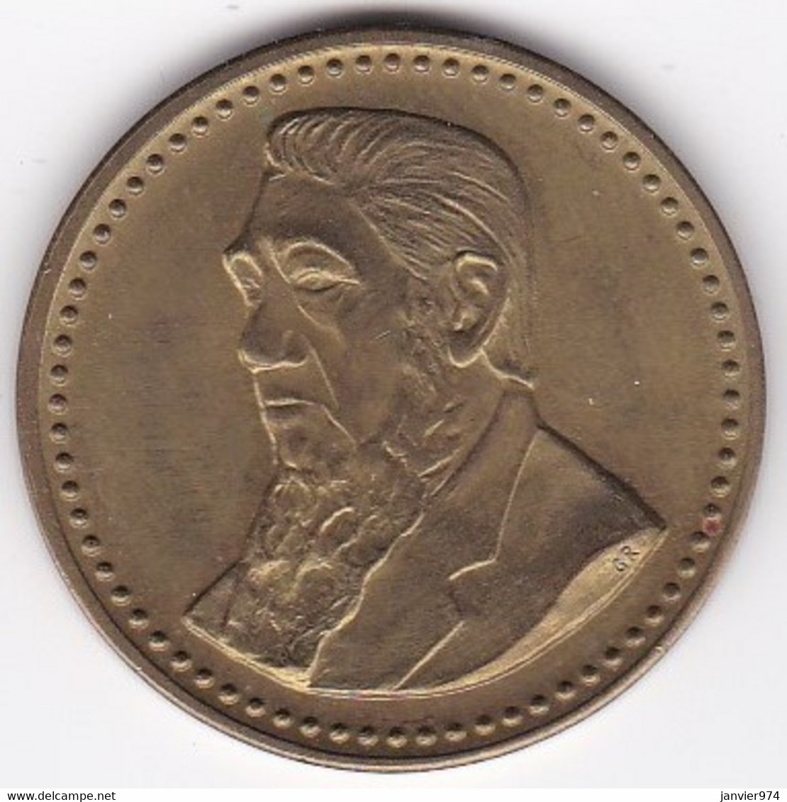 Afrique Du Sud , Jeton 1 Penny 1993 Gold Reef City, Paul Kruger, Rhinoceros, En Laiton - Other & Unclassified