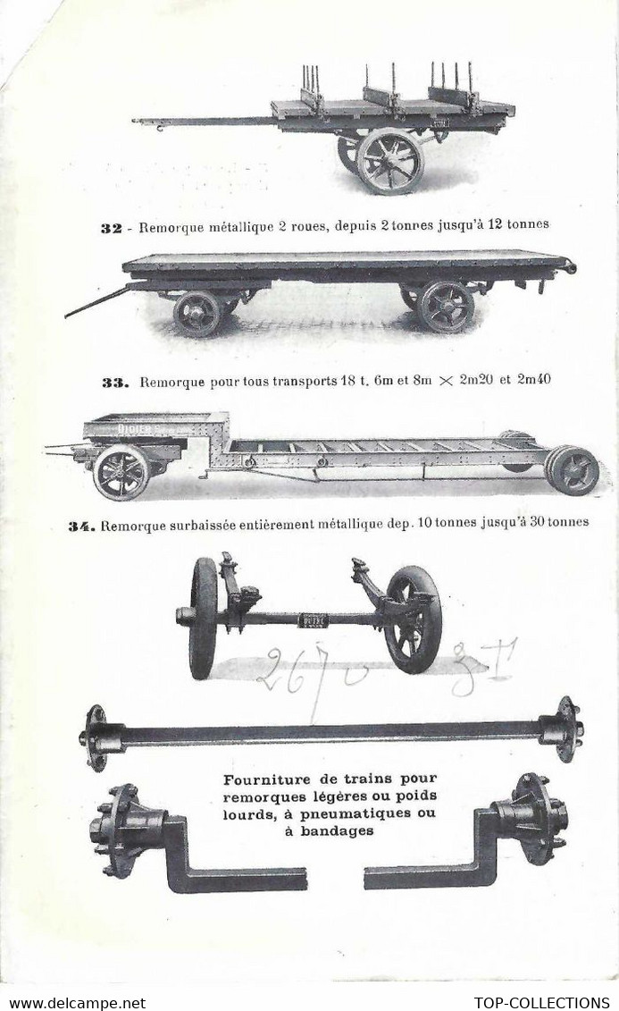 CIRCA 1910 1920SUPERBE PLAQUETTE N.ET B. ETS LUNEL REMORQUES POIDS LOURDS  à LYON B.E. SUR 8 PAGES Cachet Metroz ING. - Maschinen