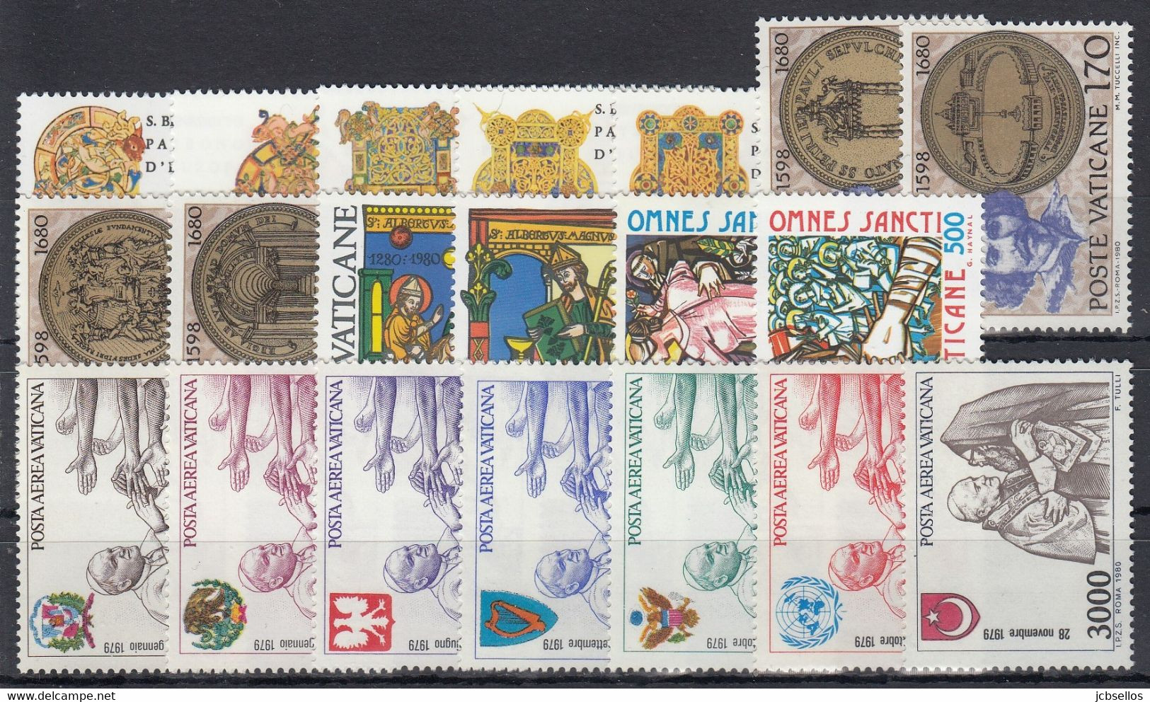 VATICANO 1980 Nº 689/701 + A-66/72 AÑO COMPLETO NUEVO, 20 SELLOS - Annate Complete