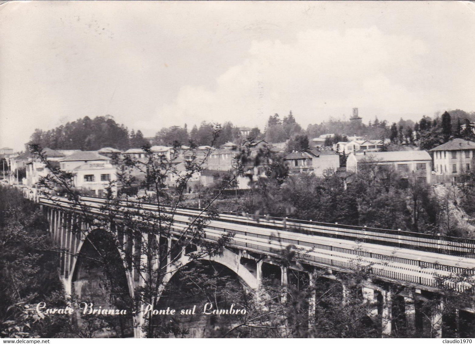 CARATE BRIANZA (MB) CARTOLINA - PONTE SUL LAMBRO - VIAGGIATA PER MILANO - Monza