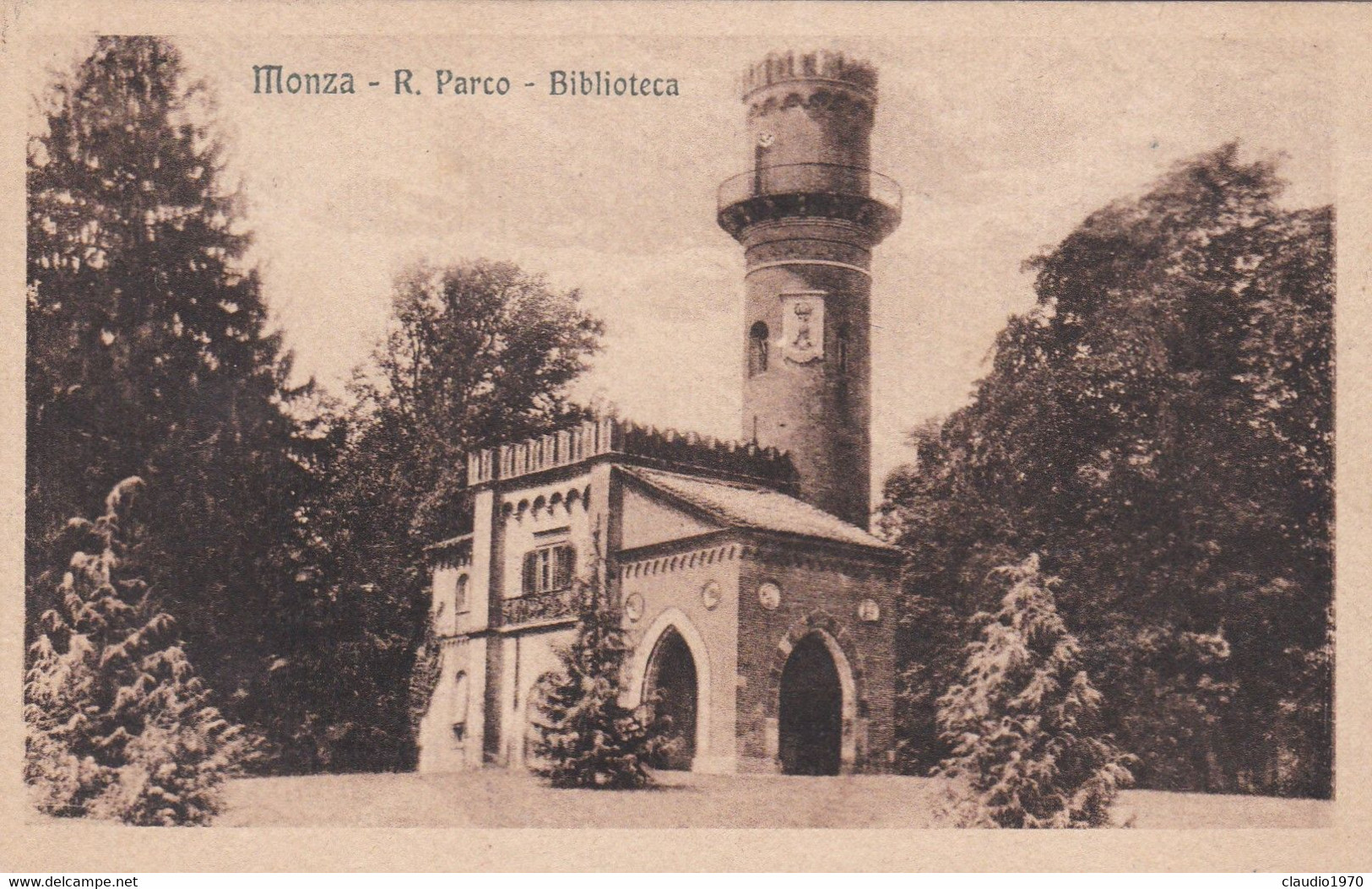 MONZA - CARTOLINA - R. PARCO - BIBLIOTECA - Monza