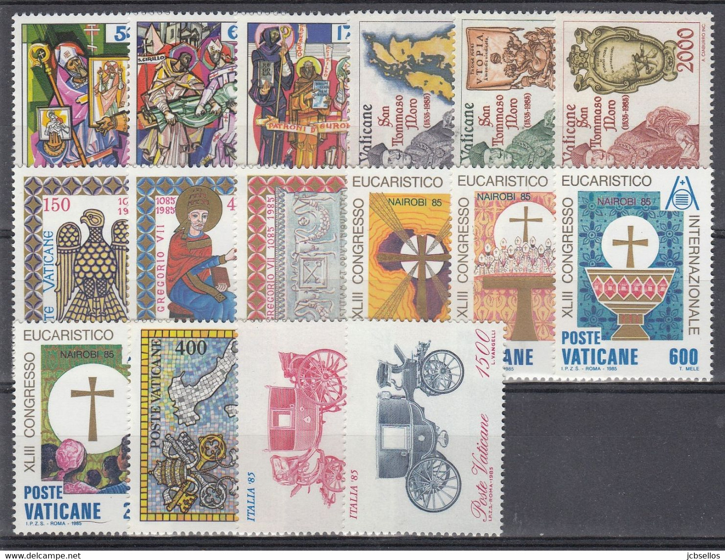 VATICANO 1985 Nº 770/785 + HB-8 AÑO COMPLETO NUEVO, 16 SELLOS + 1 HB - Annate Complete