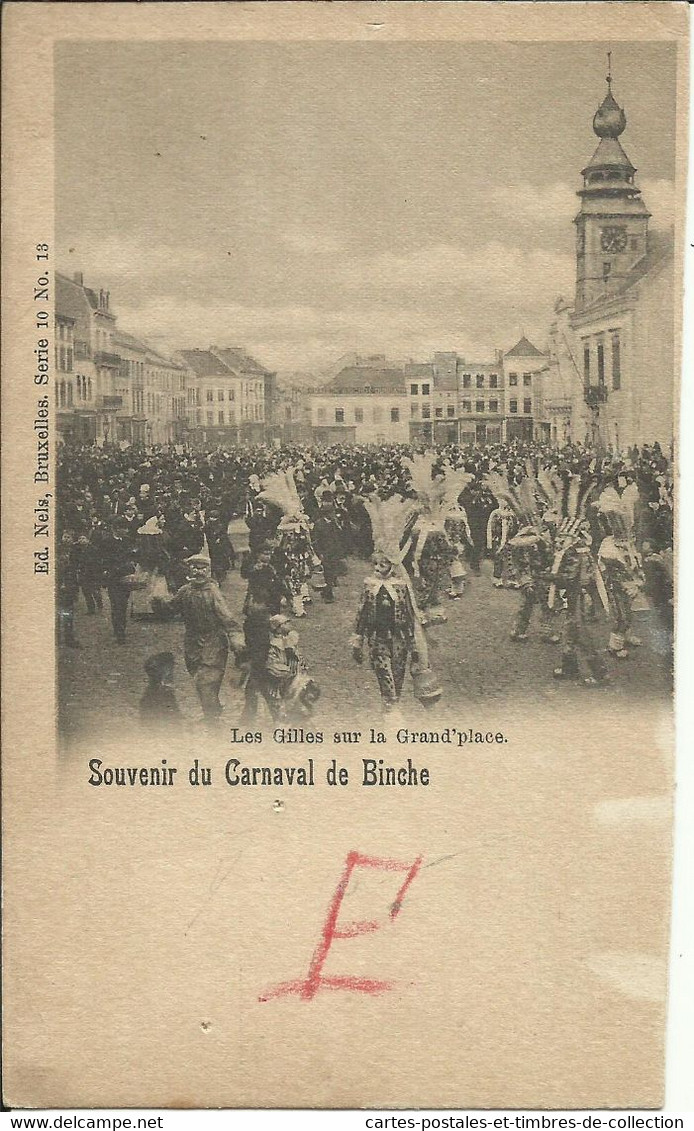 Souvenir Du Carnaval De BINCHE , Les Gilles Sur La Grand'place , Carte Précurseur , µ - Binche