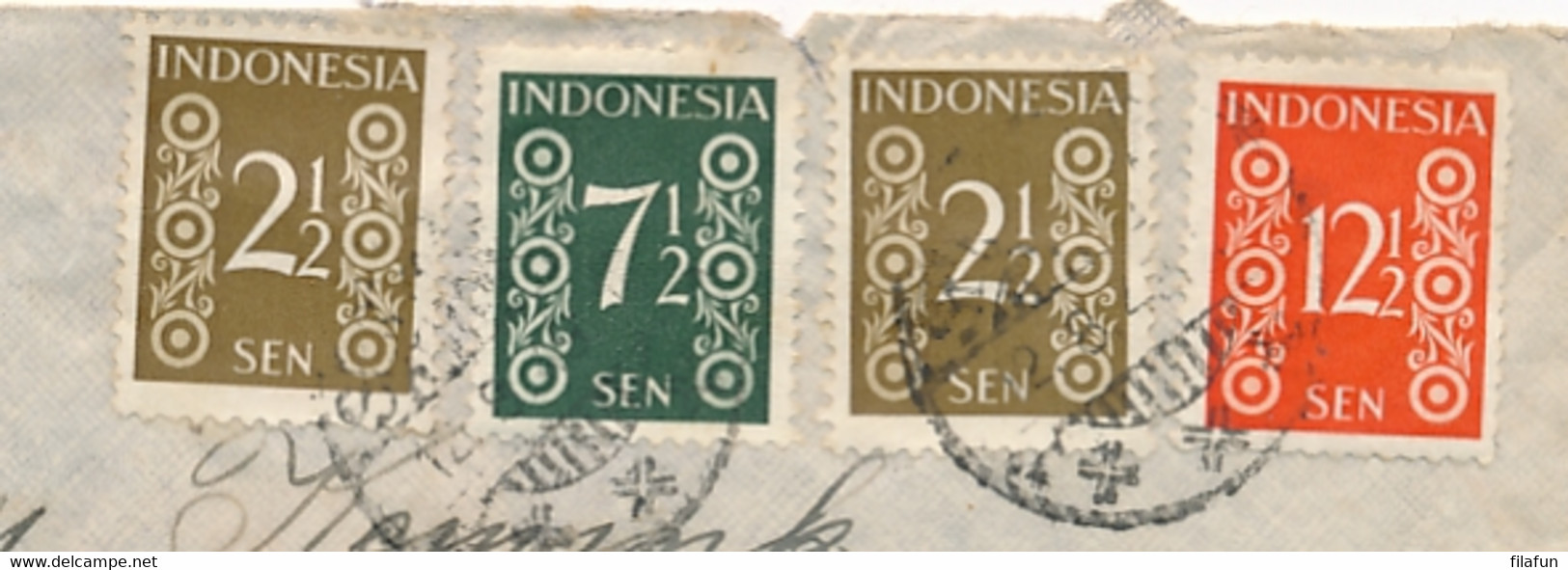 Nederlands Indië - 1949 - 40c - 9 Stamps Op LP-cover Van Semarang Naar Amsterdam / Nederland - India Holandeses