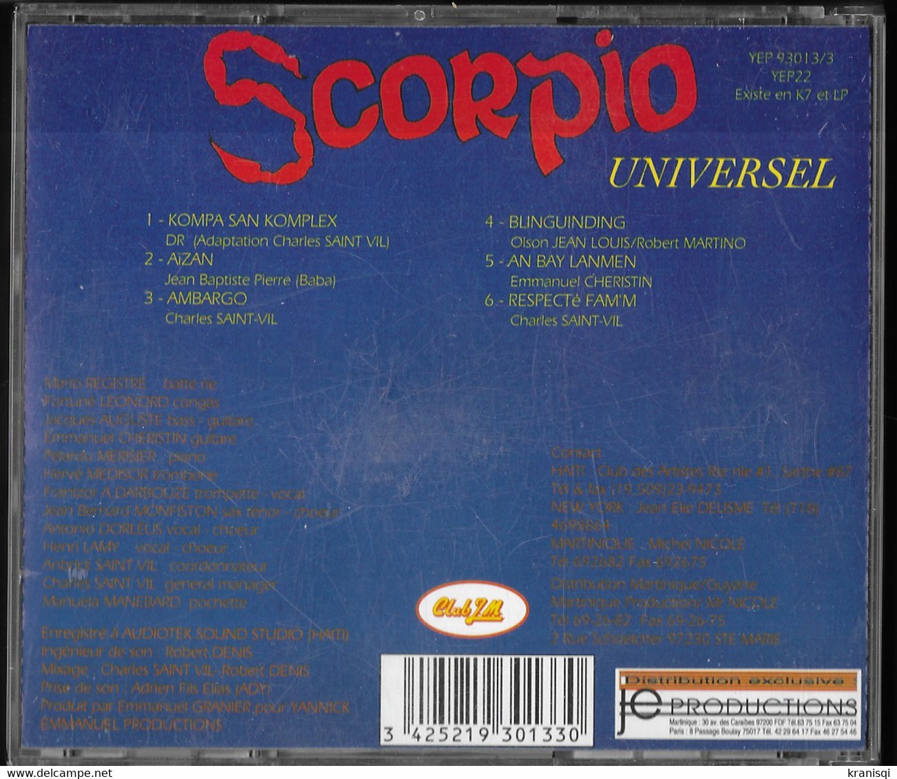 CD ,  SCORPIO UNIVERSEL 1993 - Soul - R&B