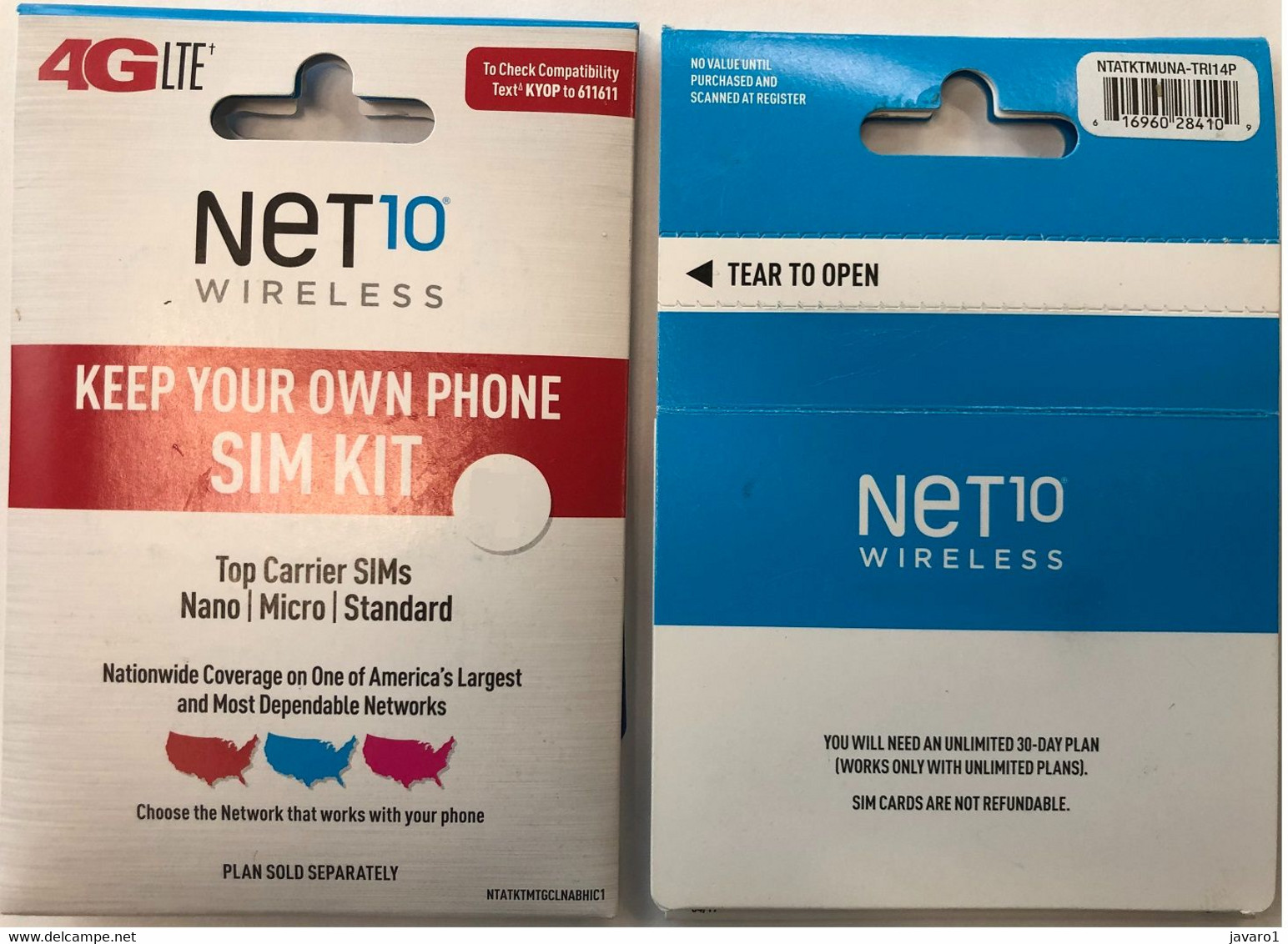 USA : SIM KIT With  3 GSM Chip Cards :   AT&T + VERIZON + T_MOBILE  Blue Circles   (similar As Pictured) - Chipkaarten