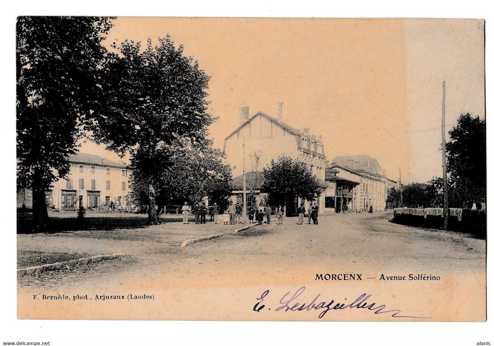 40 - MORCENX (Landes) - Avenue Solférino - Très Animée - Carte Précurseur CIRCULEE17-11-1903   TBE - Morcenx