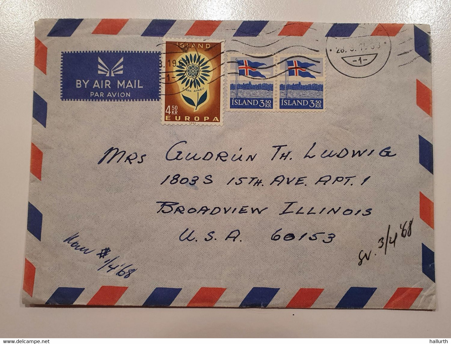 Iceland, Air Mail Cover From Reykjavik , Flag #2200075 - Cartas & Documentos