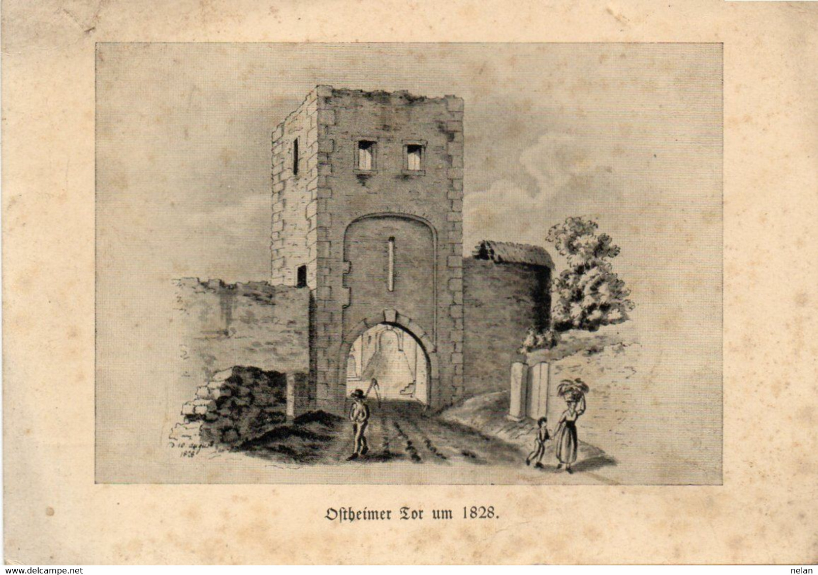 GRUSS AUS Windecken - F.G.- OSTHEIMER TOR UM 1828 -  Castello Di Windecken . - Nidderau