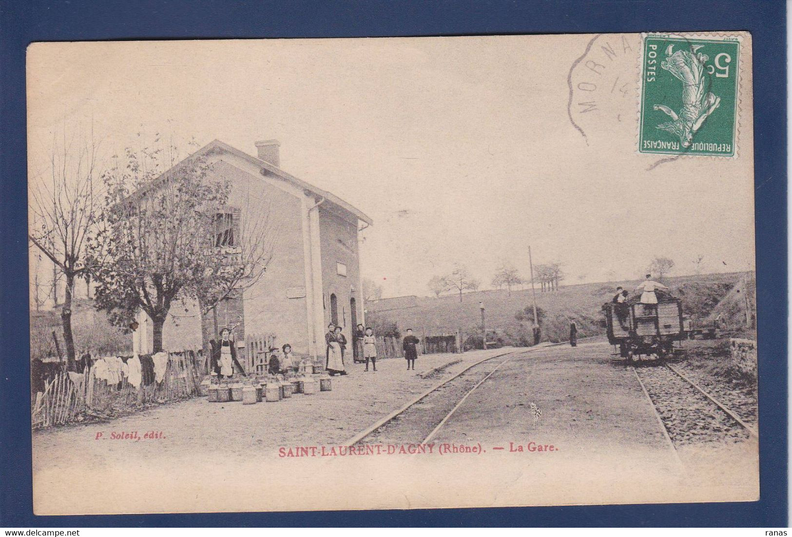 CPA [69] Rhône Saint Laurent D'Agny Gare Chemin De Fer Train Circulé - Autres & Non Classés