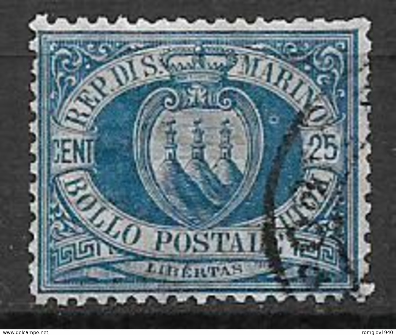 SAN MARINO 1894-99  CIFRA O STEMMA SASS. 30 USATO VF - Gebraucht