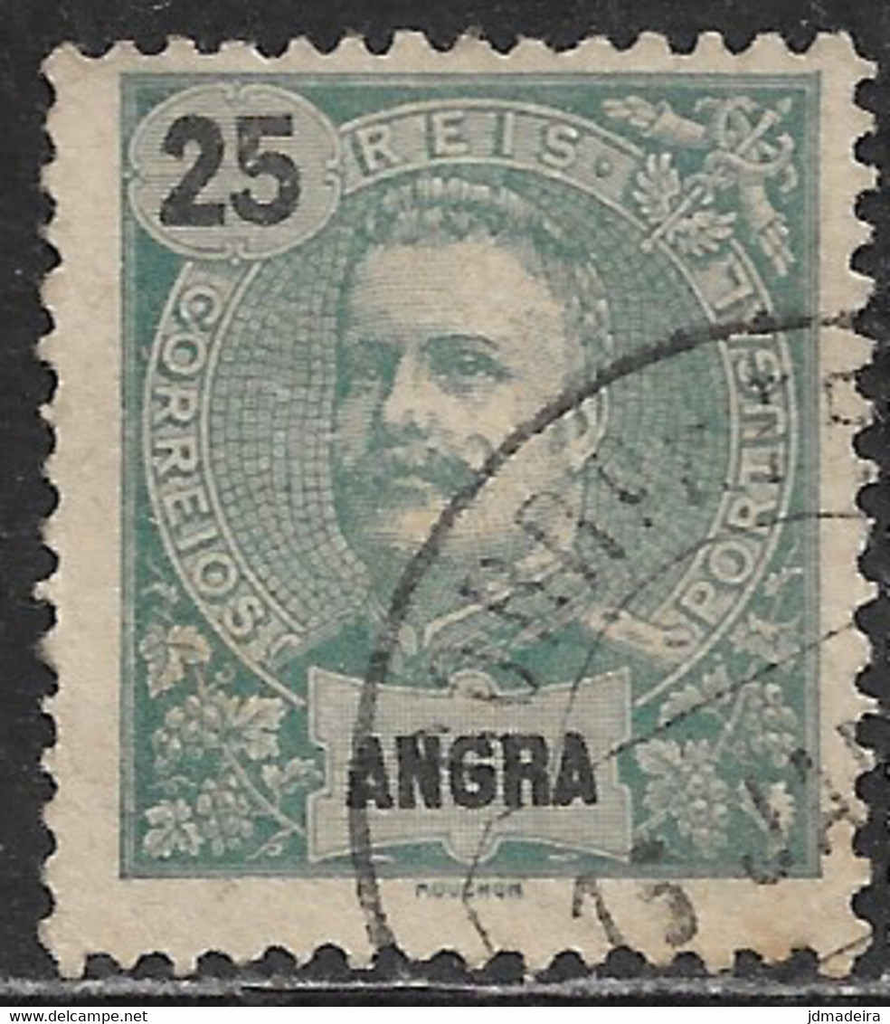 Angra – 1897 King Carlos 25 Réis Used Stamp - Angra