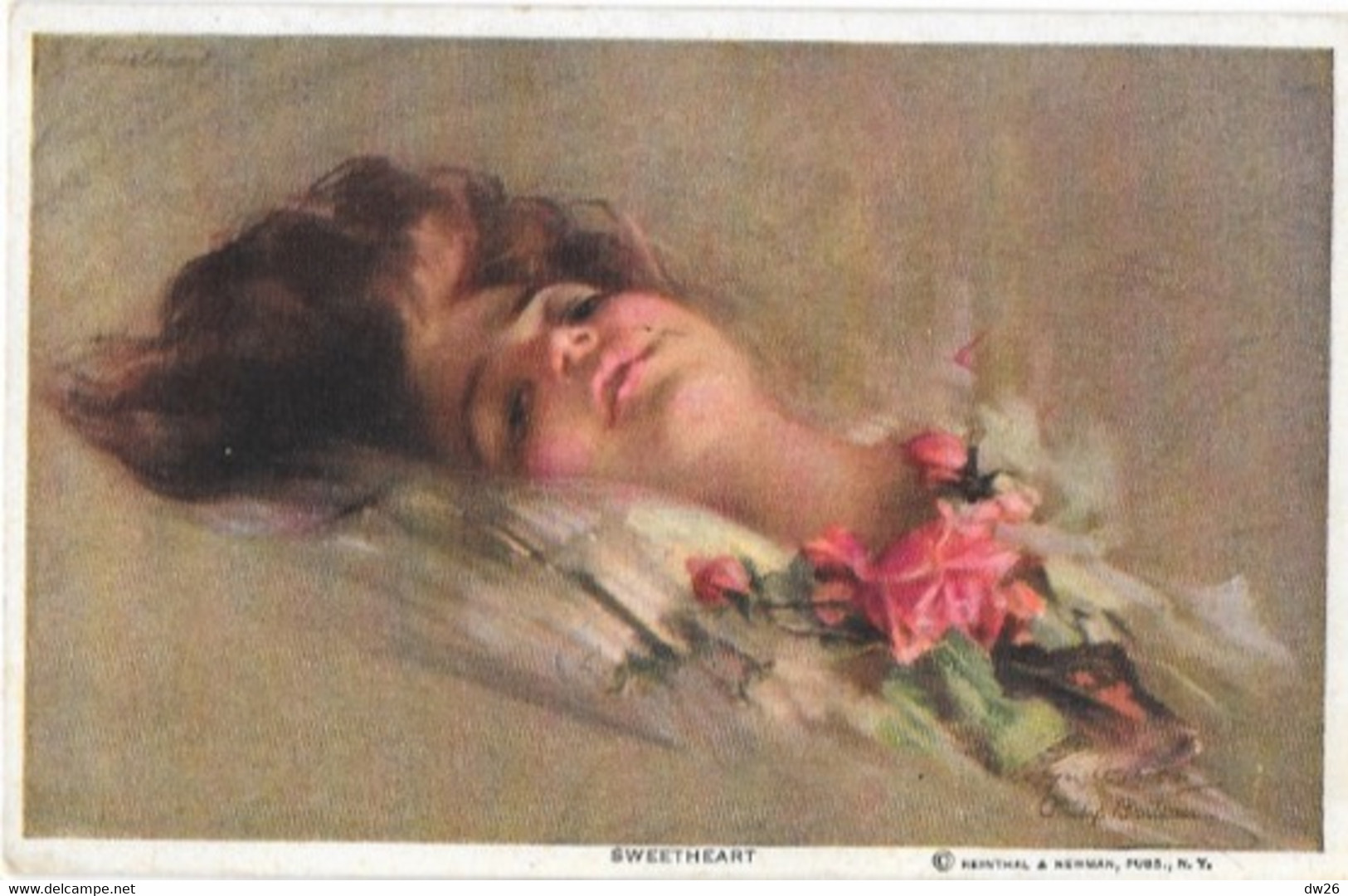 Illustration Phip Boileau - Art Nouveau - Sweetheart (Femme Couchée) By Reinthal & Newman - Carte RN N° 94 B - Boileau, Philip