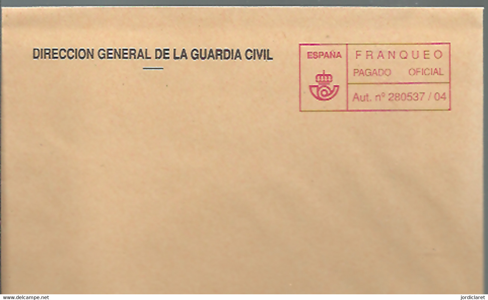 FRANQUEO PAGADO GUARDIA  CIVIL - Military Service Stamp