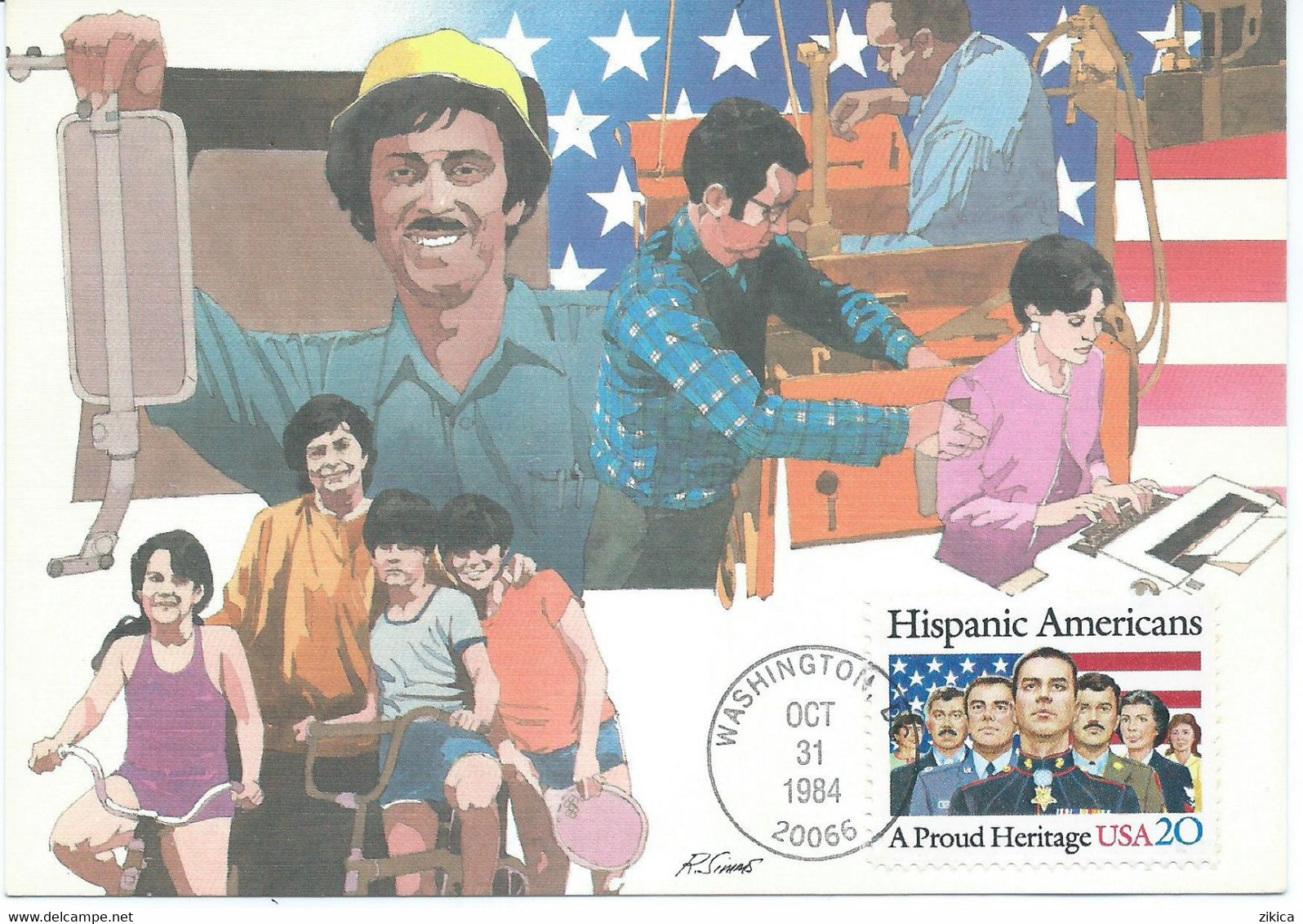 United States - Maximum Card - 1984 Hispanic Americans - Cartas Máxima
