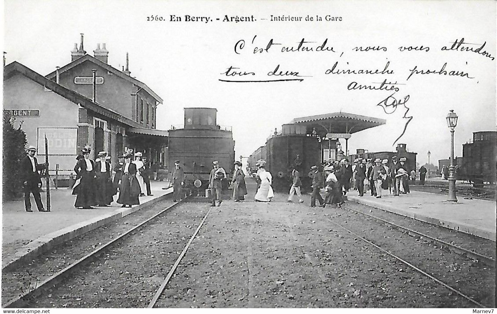 18 Cher - CPA - ARGENT- Intérieur De La Gare - En Berry - Argent-sur-Sauldre