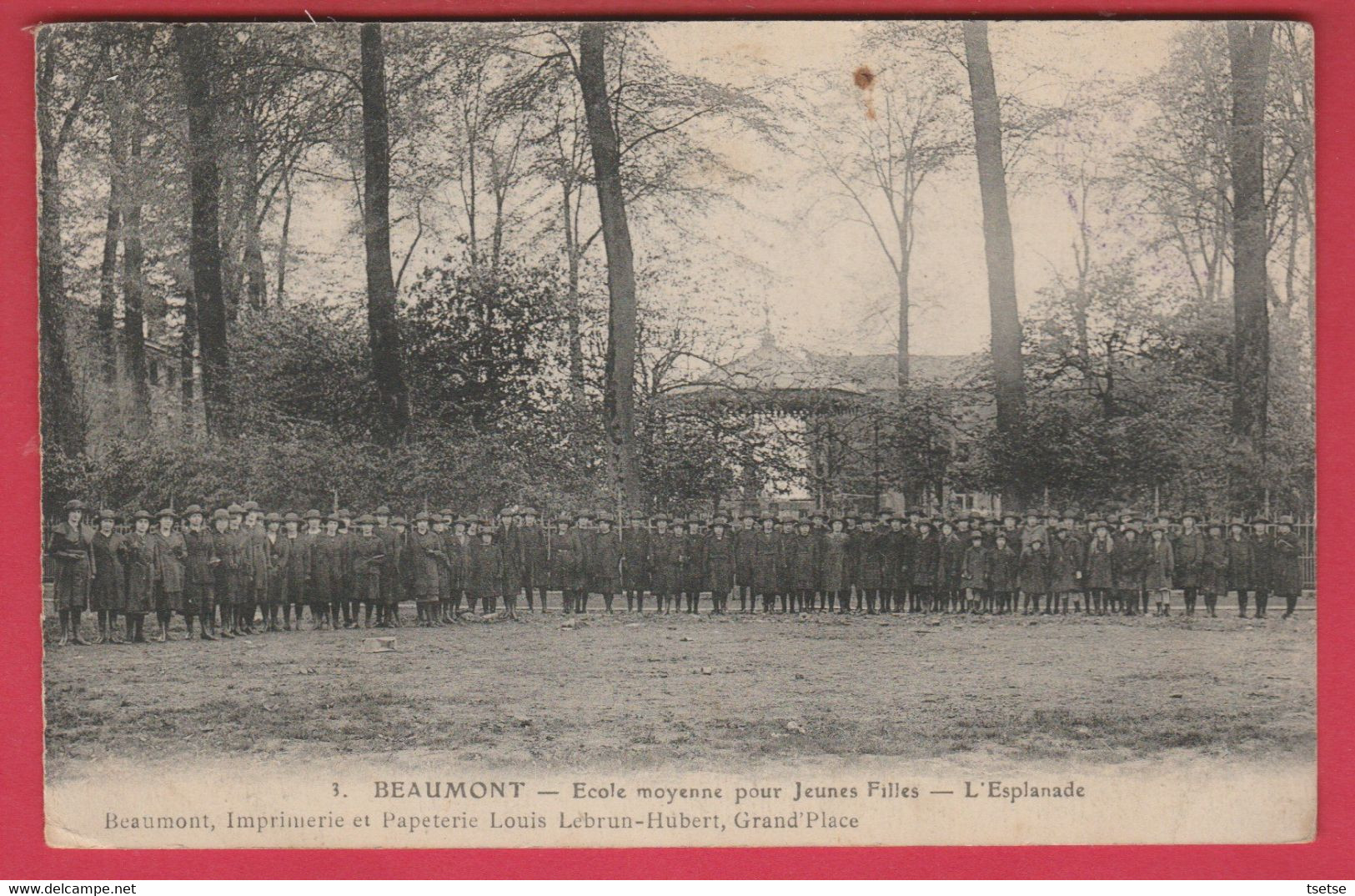 Beaumont - Ecole Moyenne Pour Jeunes Filles - L'Esplanade-1926 ( Voir Verso ) - Beaumont