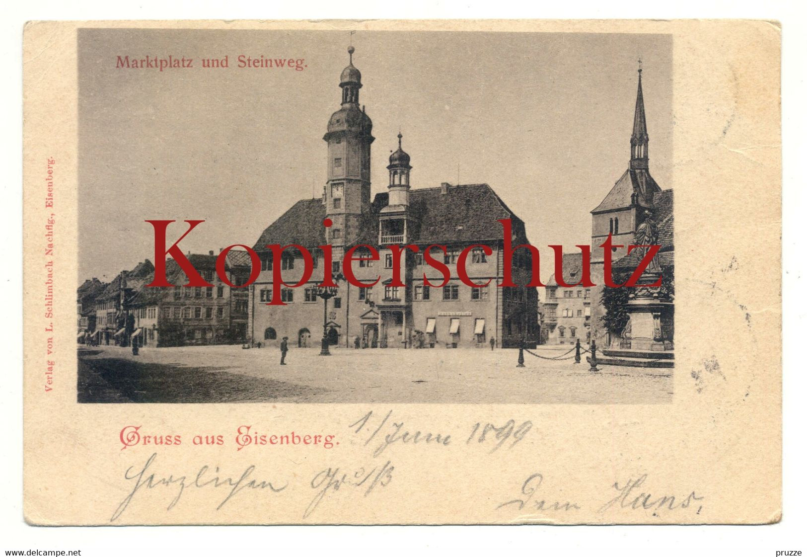 Eisenberg 1899, Marktplatz Und Steinweg - Eisenberg