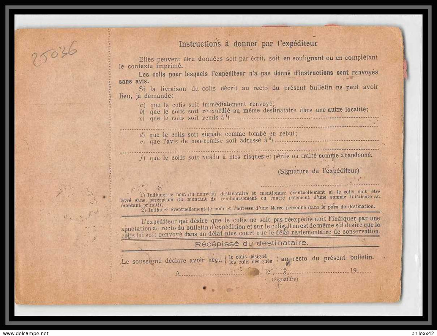 25036 Bulletin D'expédition France Colis Postaux Fiscal Haut Rhin - 1927 Metz N°260a Mont St Michel Alsace-Lorraine - Lettres & Documents